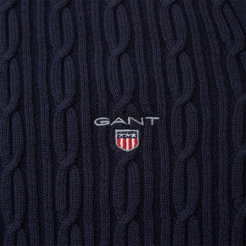 Gant Stickat COTTON CABLE C-NECK 8030114 AW22 EVENING BLUE